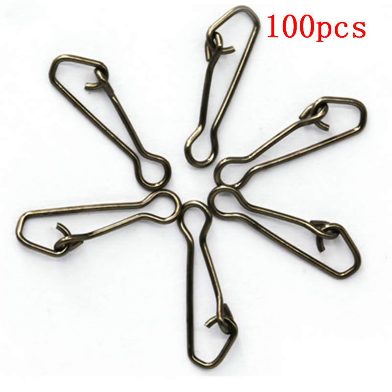 Fishing Hook Assortment - 100ピース/ロットqlフックスイベルスナップステンレススチール海釣りフックルアー釣りスナップピン釣り針