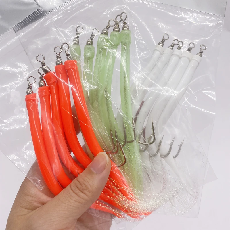 Fishing Hook Offset - 1/5個入り サバ釣り ウナギ釣り チューブジグ ベイト シャンク