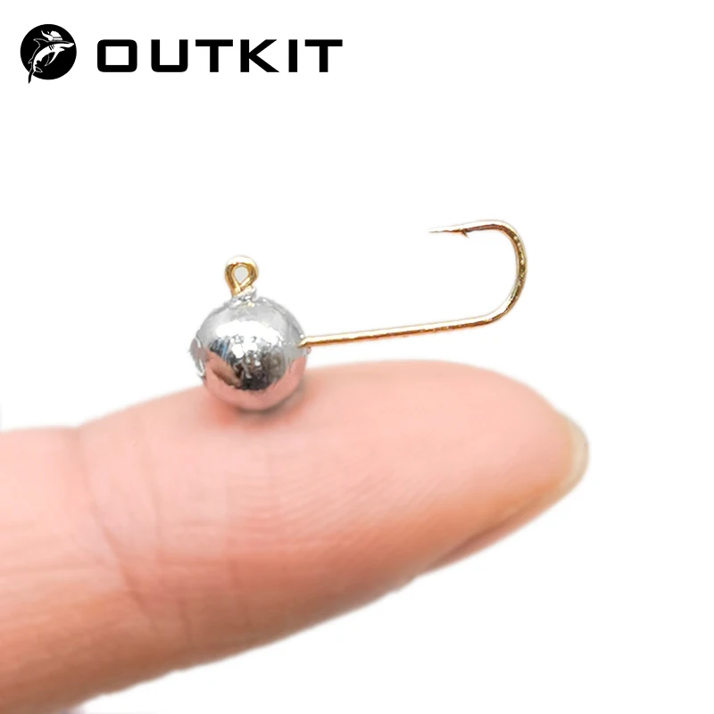 Fishing Hook Barbless - OUTKIT 10 個ミニジグヘッドフックロックフィッシュ露出ヘッドフック有刺フックトラウトソフトワームルアージグ釣りフック釣具