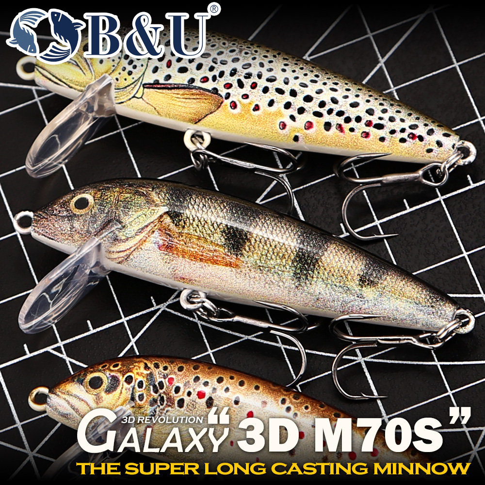 Fishing Hook Treble - B&U フィッシング ルアー シンキング ミノー、3D リアルなロングキャスティング