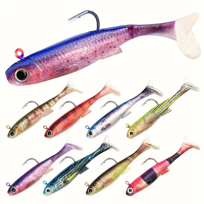 Fishing Hook Weedless - 組み立て済みシーバス用ルアー | ソフトプラスチックベイト付きウィードレスフック 3個パック
