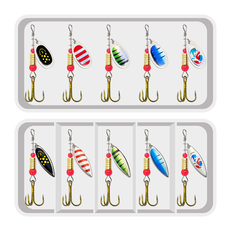 Fishing Hook Treble - スピナーフィッシングルアーキット,スピナースピナースプーン,コンパウンドベイト,トレブルフック,10個,3.5g