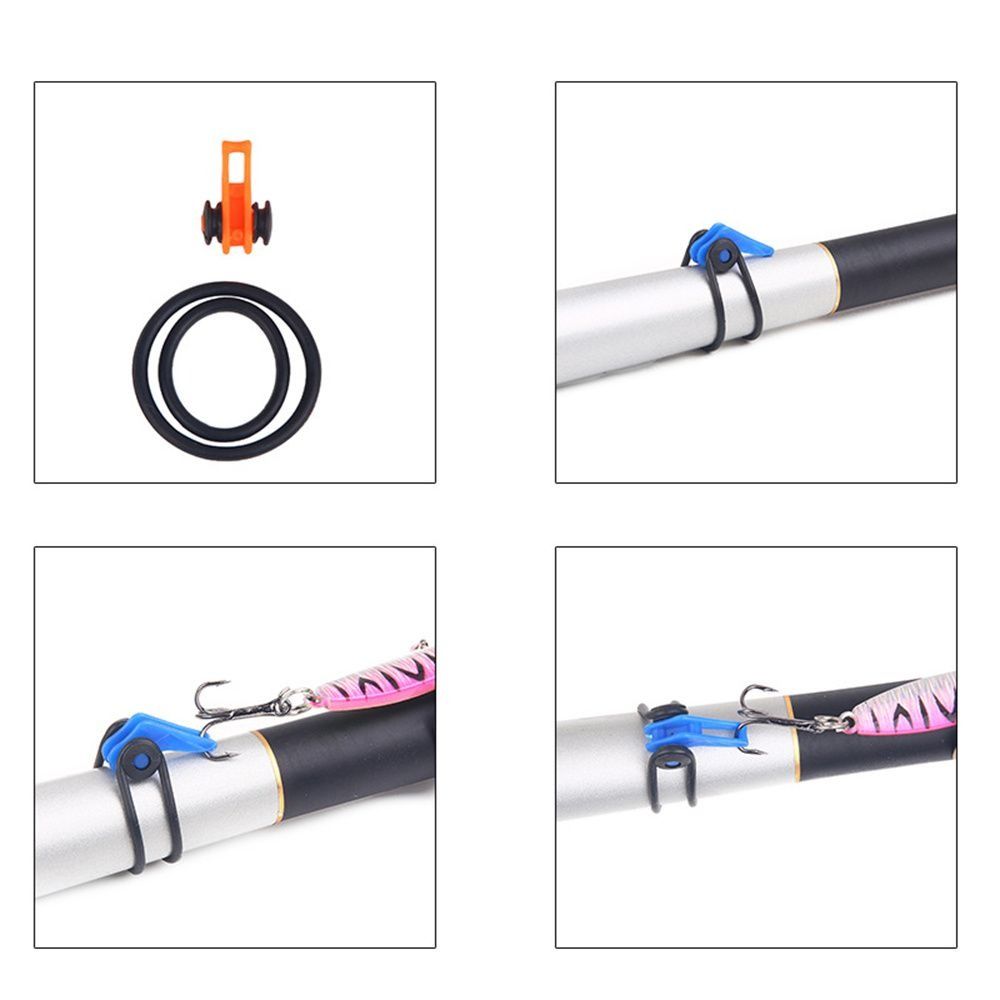 Fishing Hook Jig - 耐久性のあるプラスチックゴム製釣り針安全保管10色ジグフック安全保管餌ホルダー釣り用
