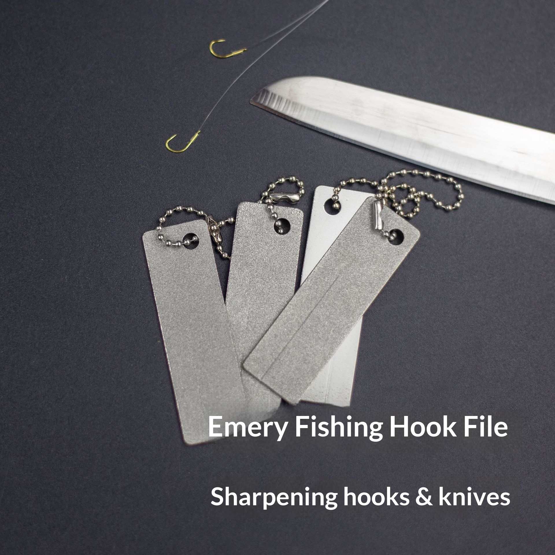 Fishing Hook - ポータブルダイヤモンド釣り針研ぎ器 キーホルダー付き 高硬度ミニツール キャンプ アウトドア ナイフ