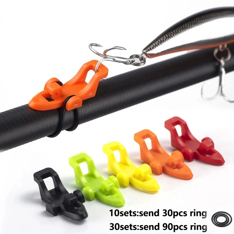 Fishing Hook Jig - 10 個釣り竿ポールフックキーパールアーベイトホルダールアーアクセサリージグフック安全保持ホルダー釣りツール 260508