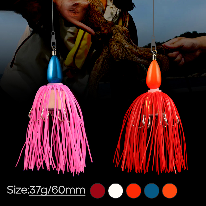Fishing Hook Weedless - 37 グラムウィードレスフットボールジグヘッド釣りフックウィードガード付きシャープフックシリコンスカートバスパイク屋外ジギング釣り針