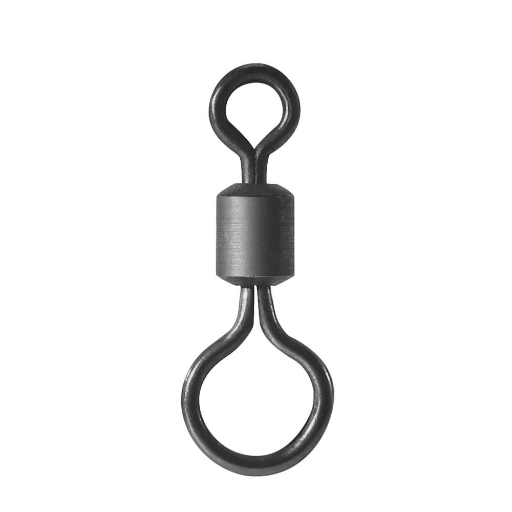 Fishing Hook Size - 100個入り 鯉釣り用スイベル ビッグアイ ローリングスイベル マットブラック 鯉釣り用クイックチェンジコネクター