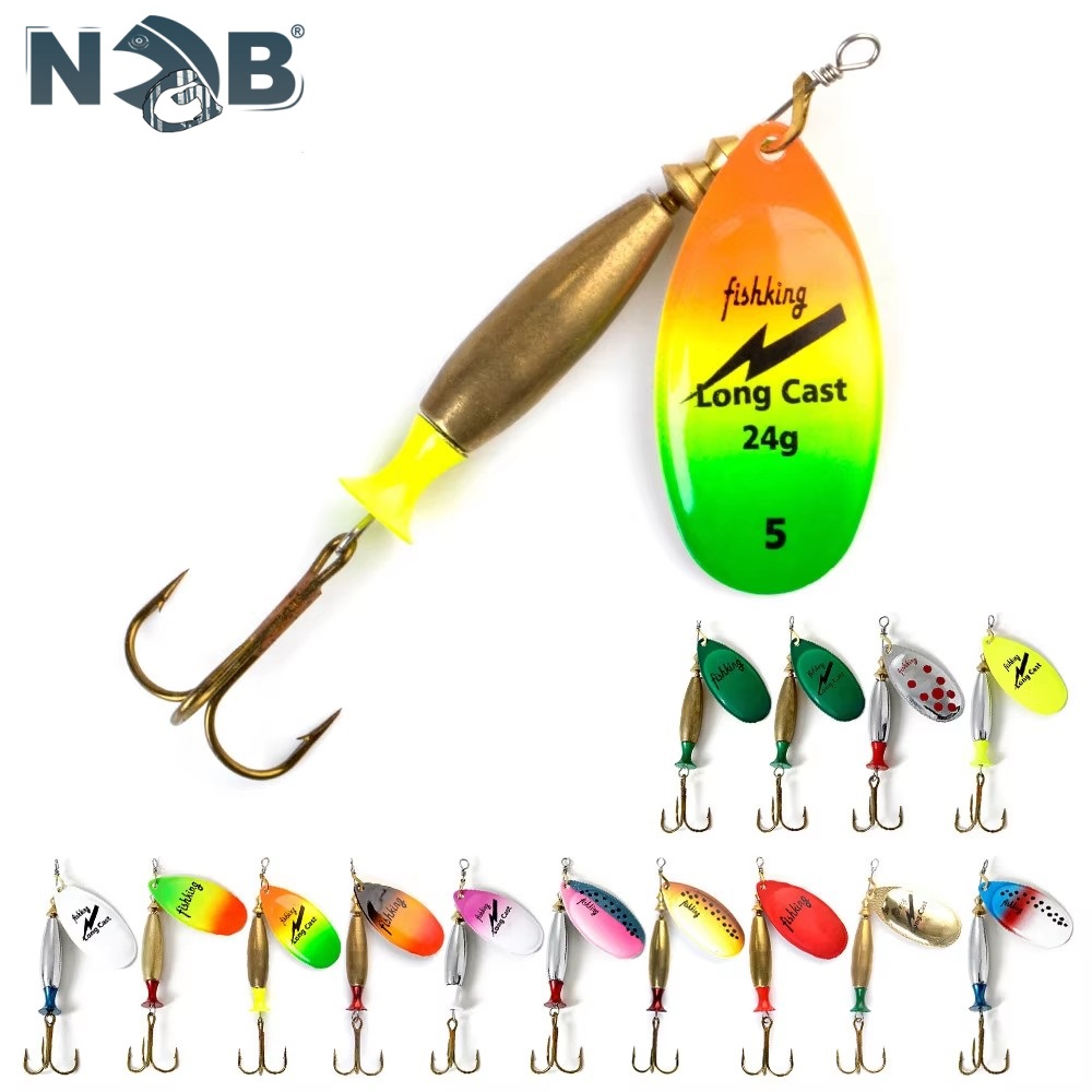 Fishing Hook Treble - NGBロングキャストスピナーベイトフィッシングルアー18g 24g回転式メタルスピンベイトスプーンルアーパイク用トレブルフック付き釣りアクセサリー