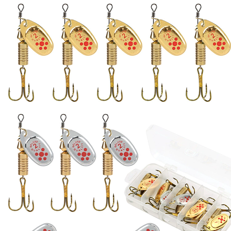 Fishing Hook Treble - 1 個金属メッキスピナー餌 6.7 センチメートル/7 グラムハードスプーン低音ルアー金属釣りルアーフェザートレブルフック​​付きパイク釣り