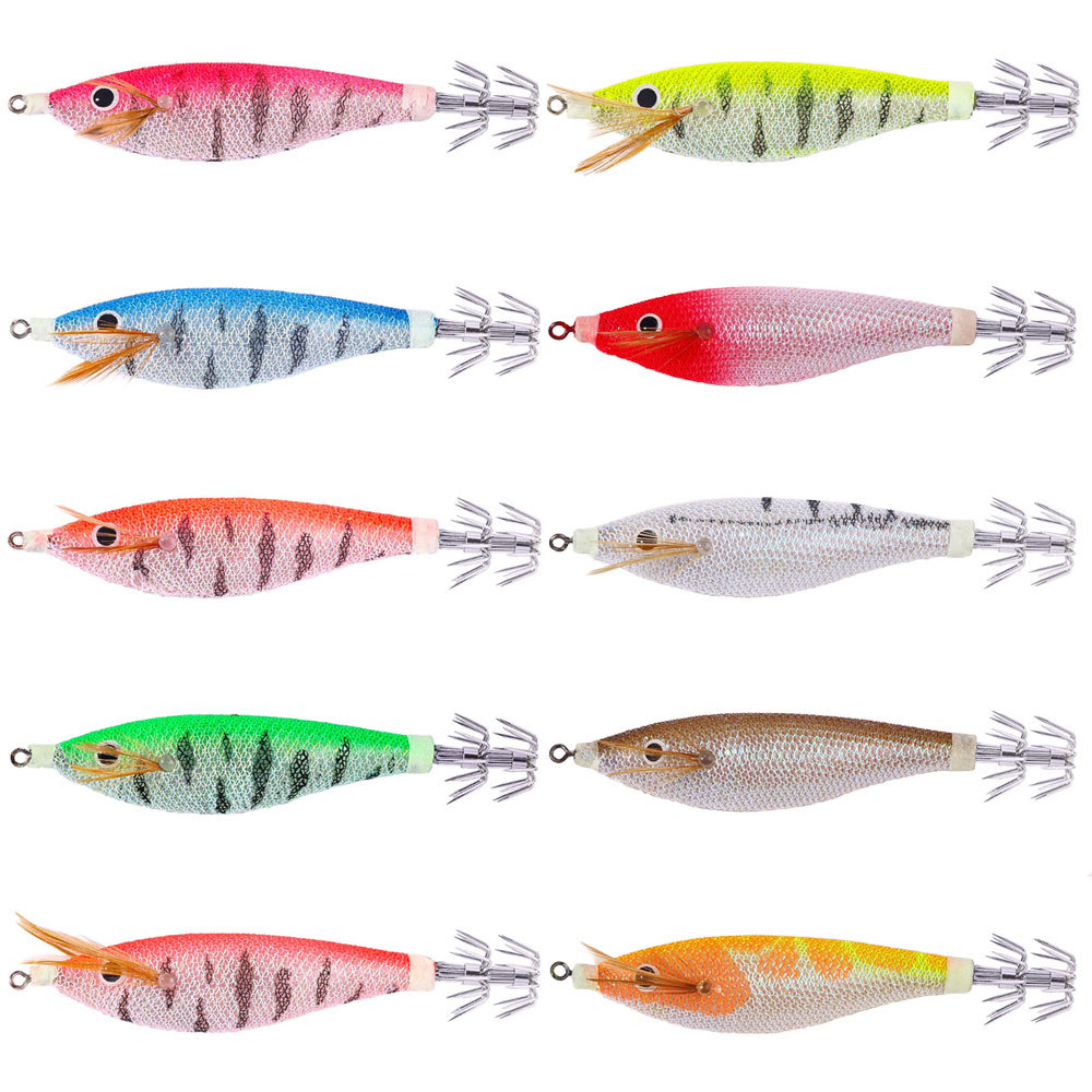 Fishing Hook Weedless - 発光電子エビジグセット海水ダブル列イカフックウィードレスリアルな遠投用塩味釣りルアー