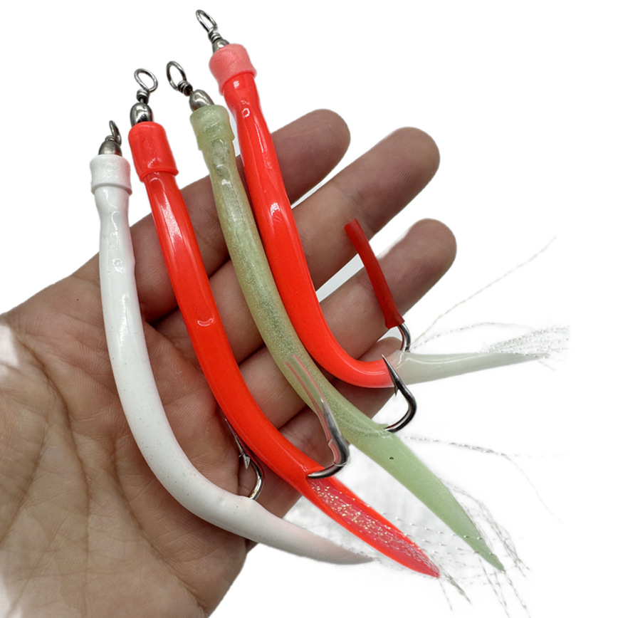 1/5個入り サバ釣り ウナギ釣り チューブジグ ベイト シ - Fishing Hook Offset のレビューと価格