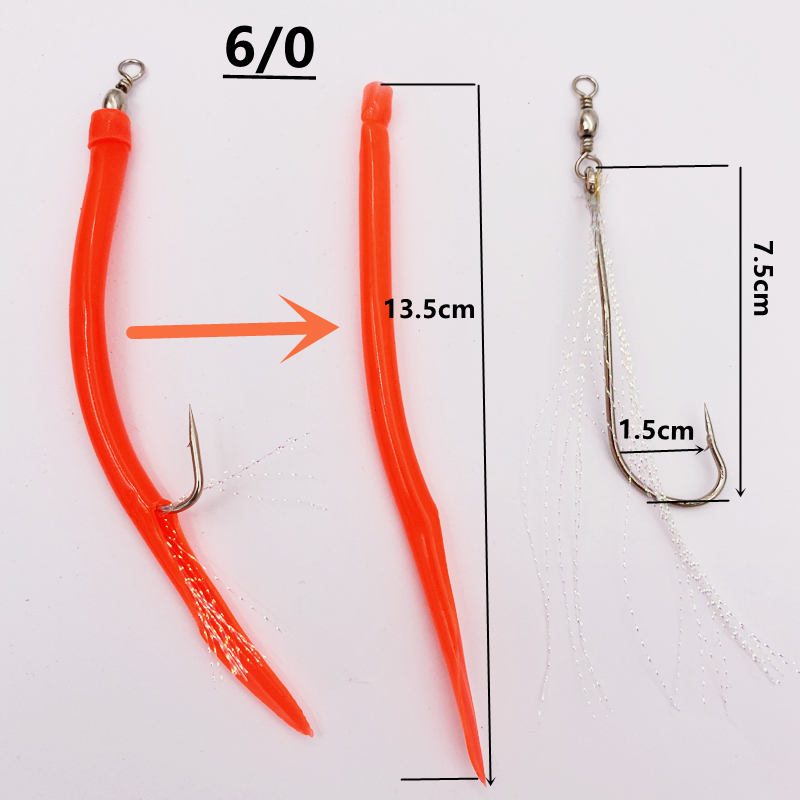 1/5個入り サバ釣り ウナギ釣り チューブジグ ベイト シ - Fishing Hook Offset のレビューと価格