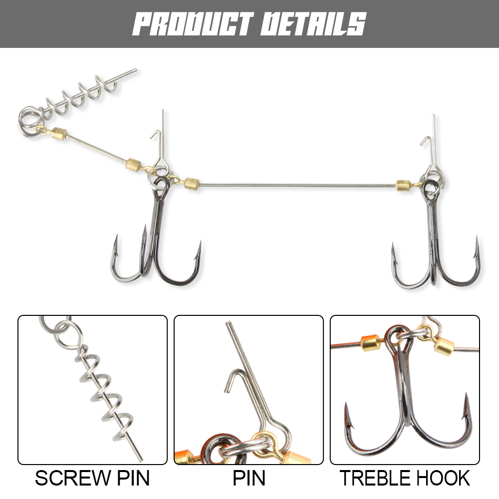 スピンポーラー パイク スティンガー リグ フック システム - Fishing Hook Size のレビューと価格