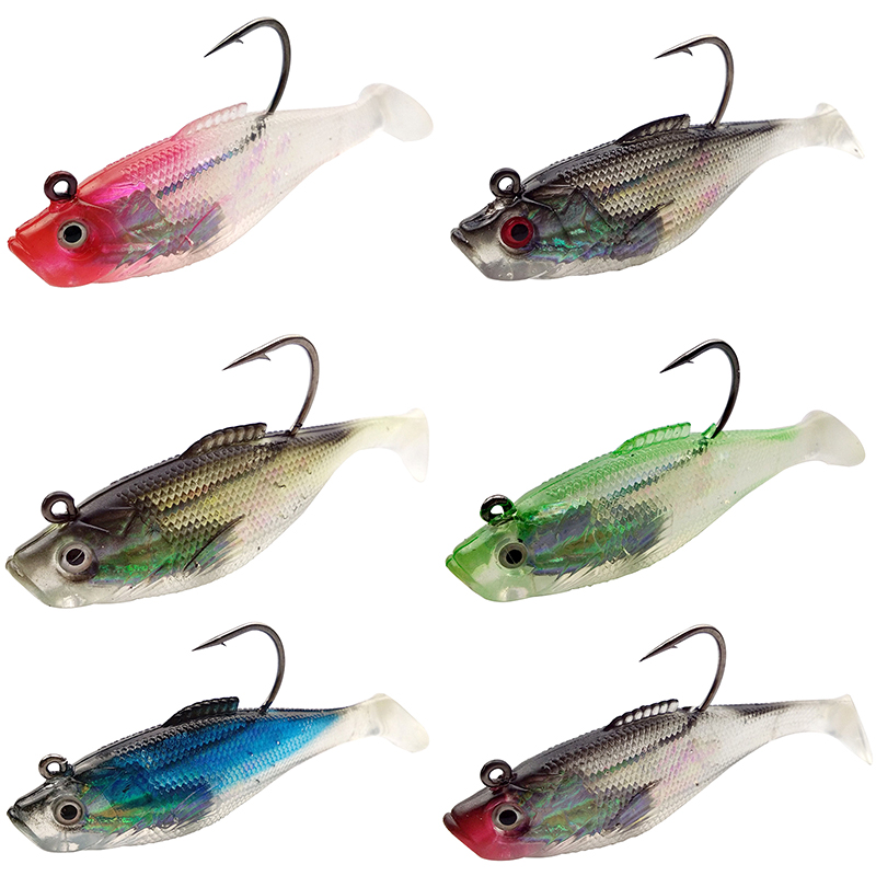 6 ピース/バッグ釣りルアー釣りフック付きジギングソフトルア - Fishing Hook Size のレビューと価格