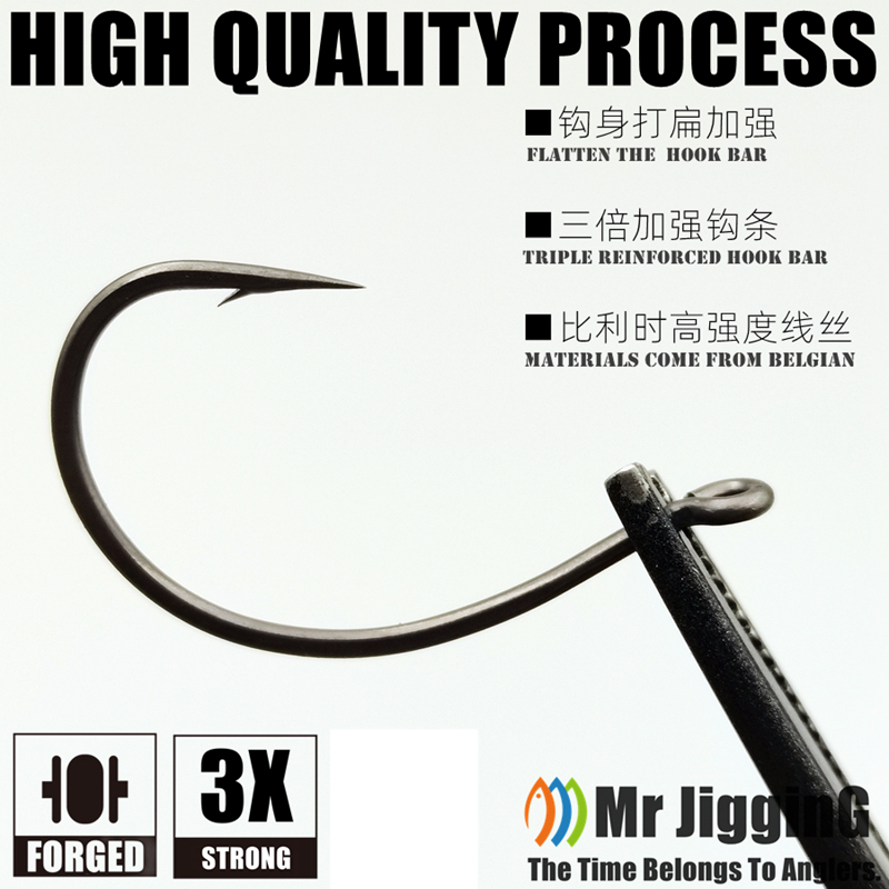 Mr JigginG PTFE スーパースライド奇抜なフック - Fishing Hook Offset のレビューと価格