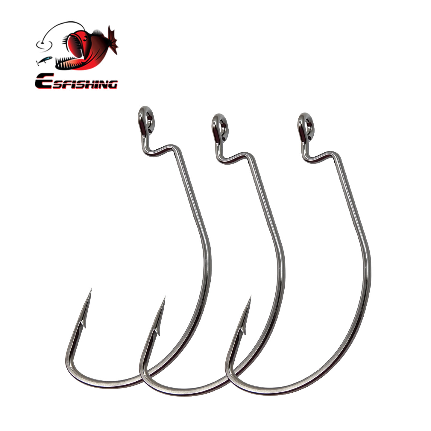 ESFISHING オフセットフック カーボンスチール製釣り - Fishing Hook Offset のレビューと価格