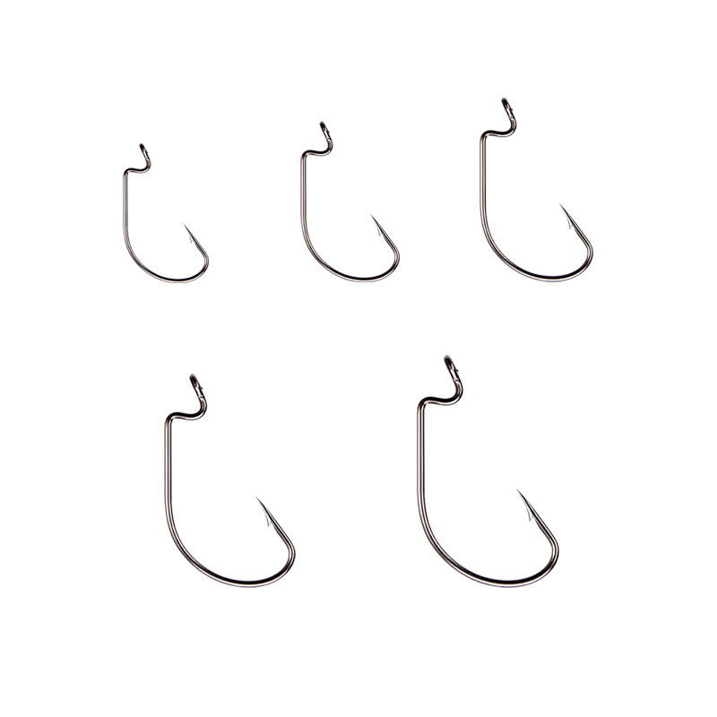 50 個ワイドワームフック炭素鋼オフセット釣り針低音有刺鉄線 - Fishing Hook Barbless のレビューと価格