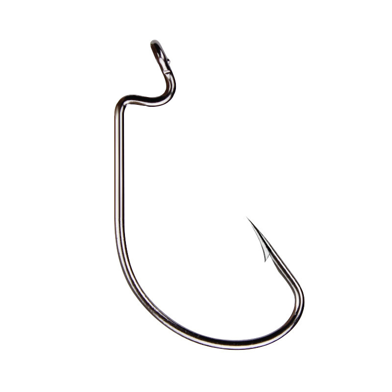 50 個ワイドワームフック炭素鋼オフセット釣り針低音有刺鉄線 - Fishing Hook Barbless のレビューと価格