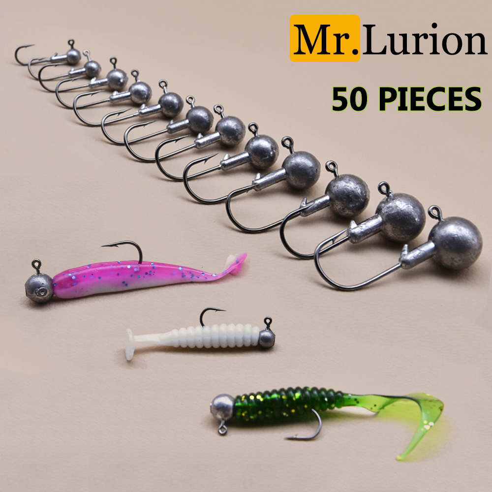 MrLurion 50個入り 1g-28g ジグヘッド釣り針 - Fishing Hook Weedless のレビューと価格