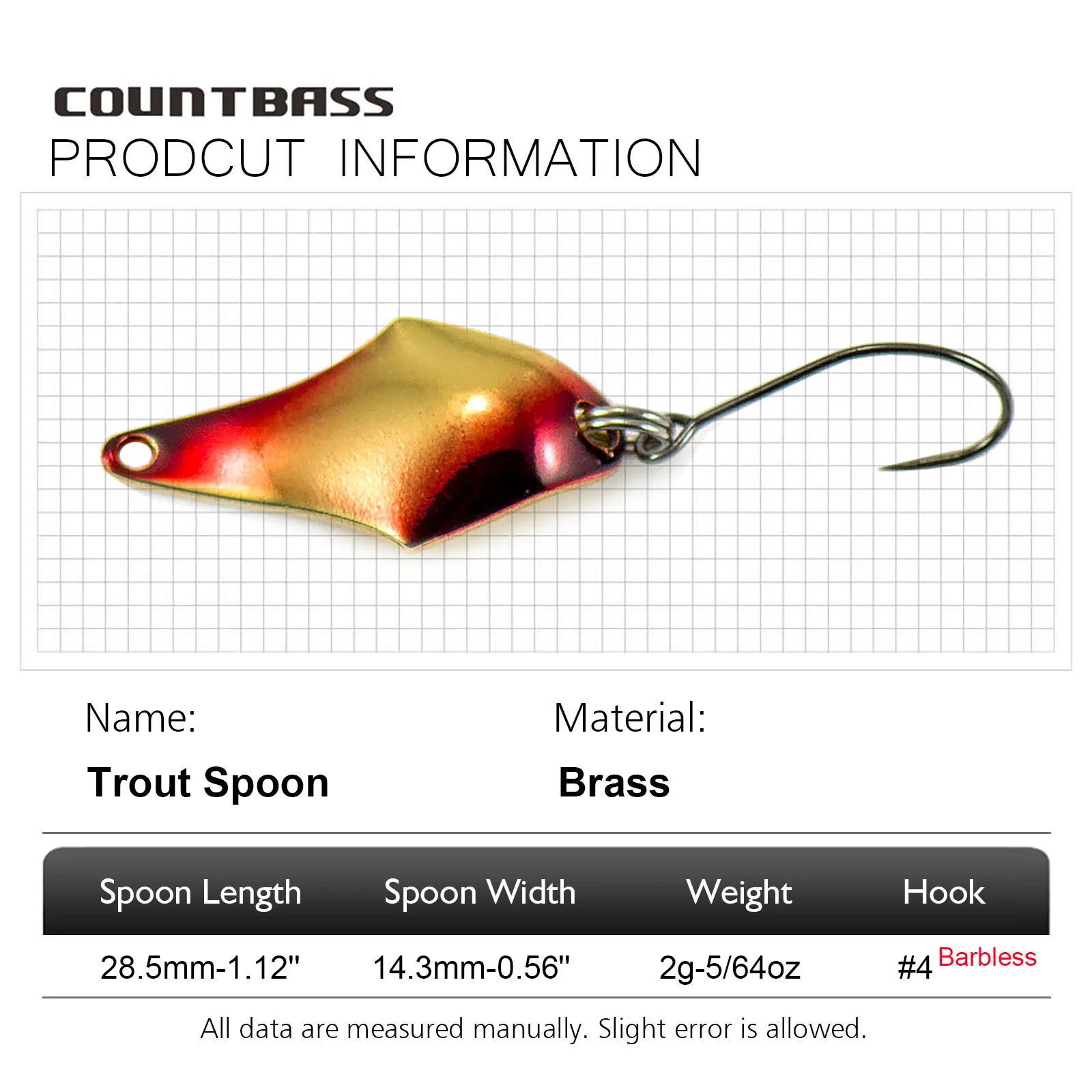 COUNTBASS 5/64 オンス 2 グラムキャスティン - Fishing Hook Barbless のレビューと価格