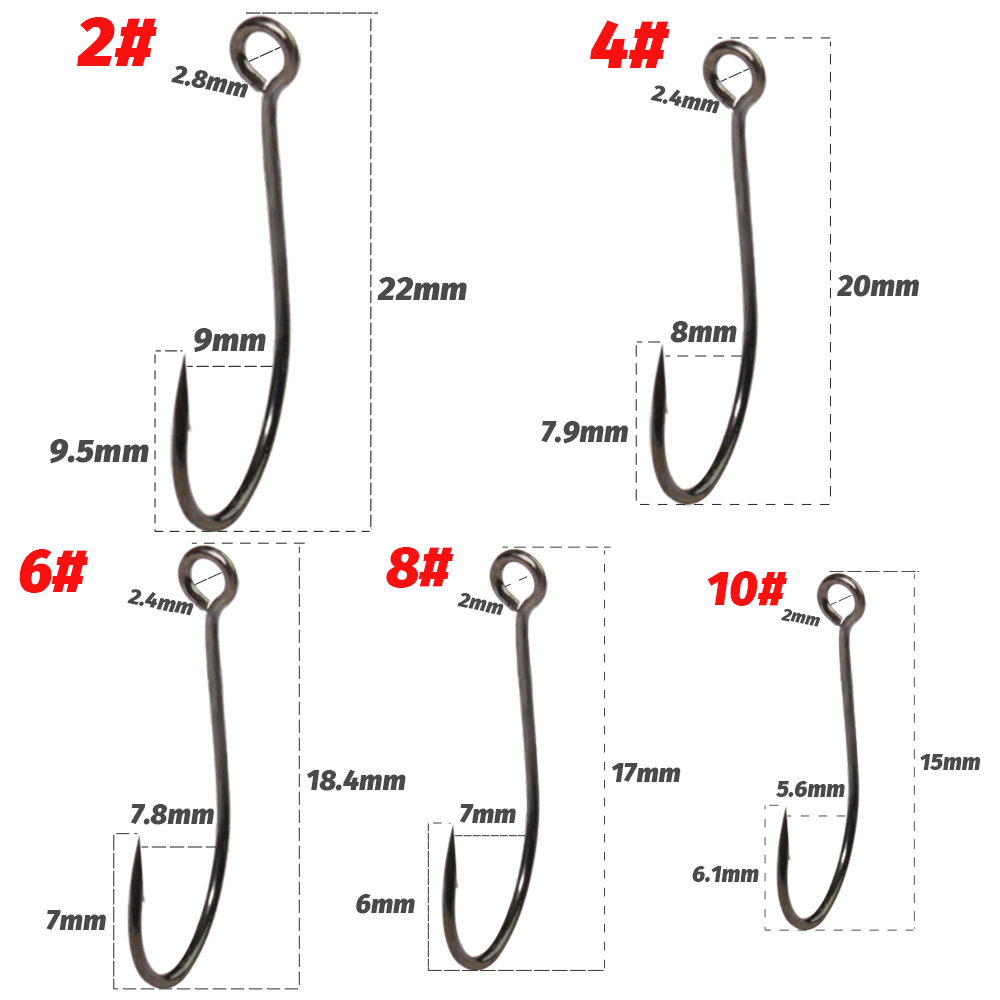 20 個ビッグリングシングルフック 2 #   4 #    - Fishing Hook Circle のレビューと価格