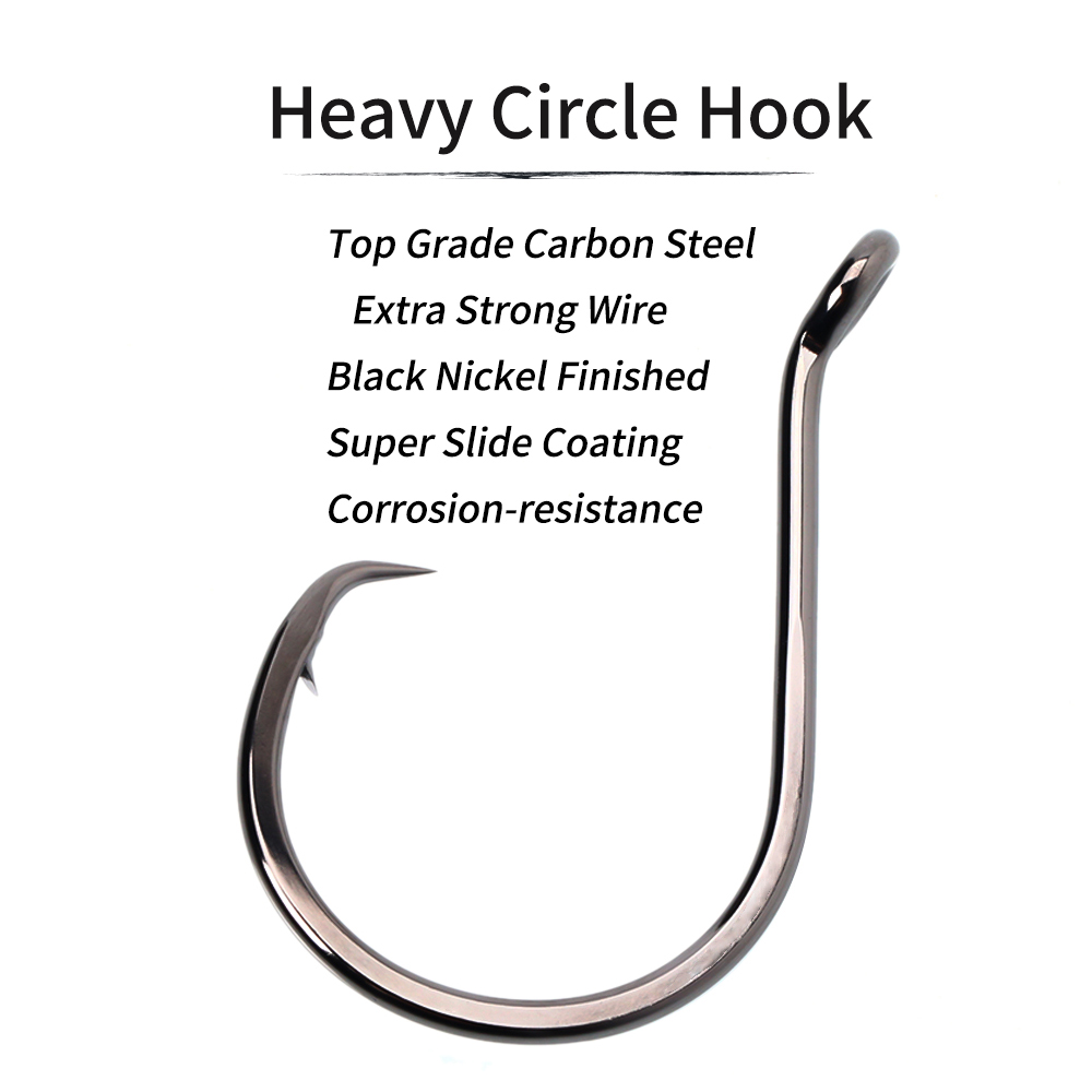 Lionriver ブラックニッケルヘビーサークルフック高炭 - Fishing Hook Circle のレビューと価格