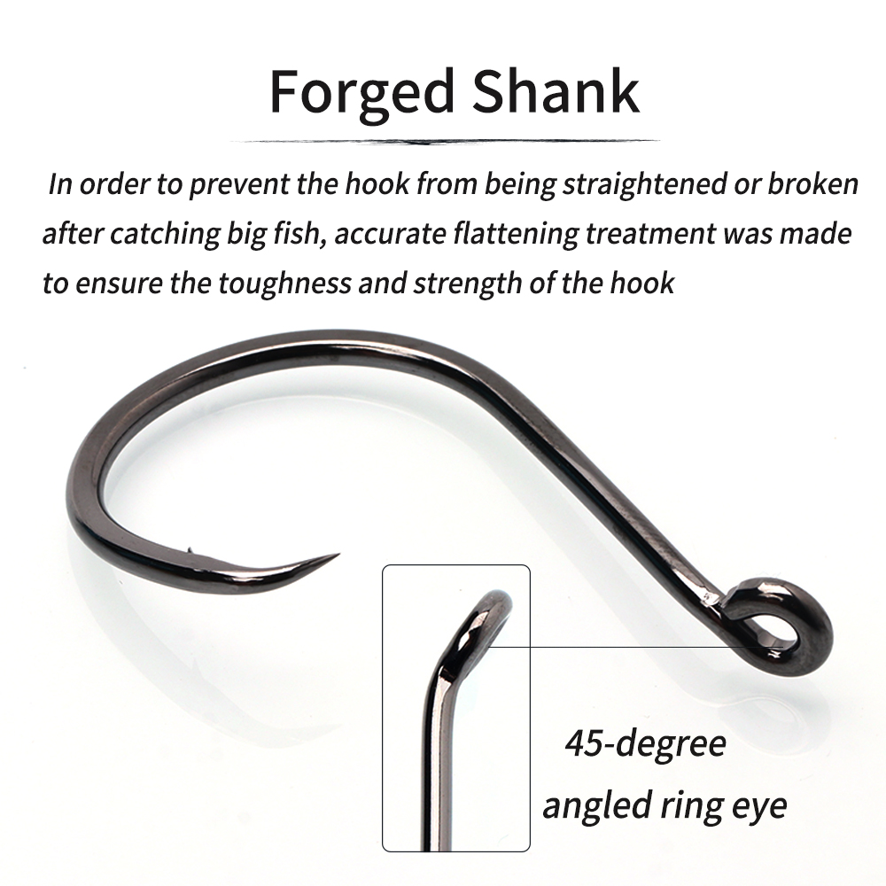 Lionriver ブラックニッケルヘビーサークルフック高炭 - Fishing Hook Circle のレビューと価格