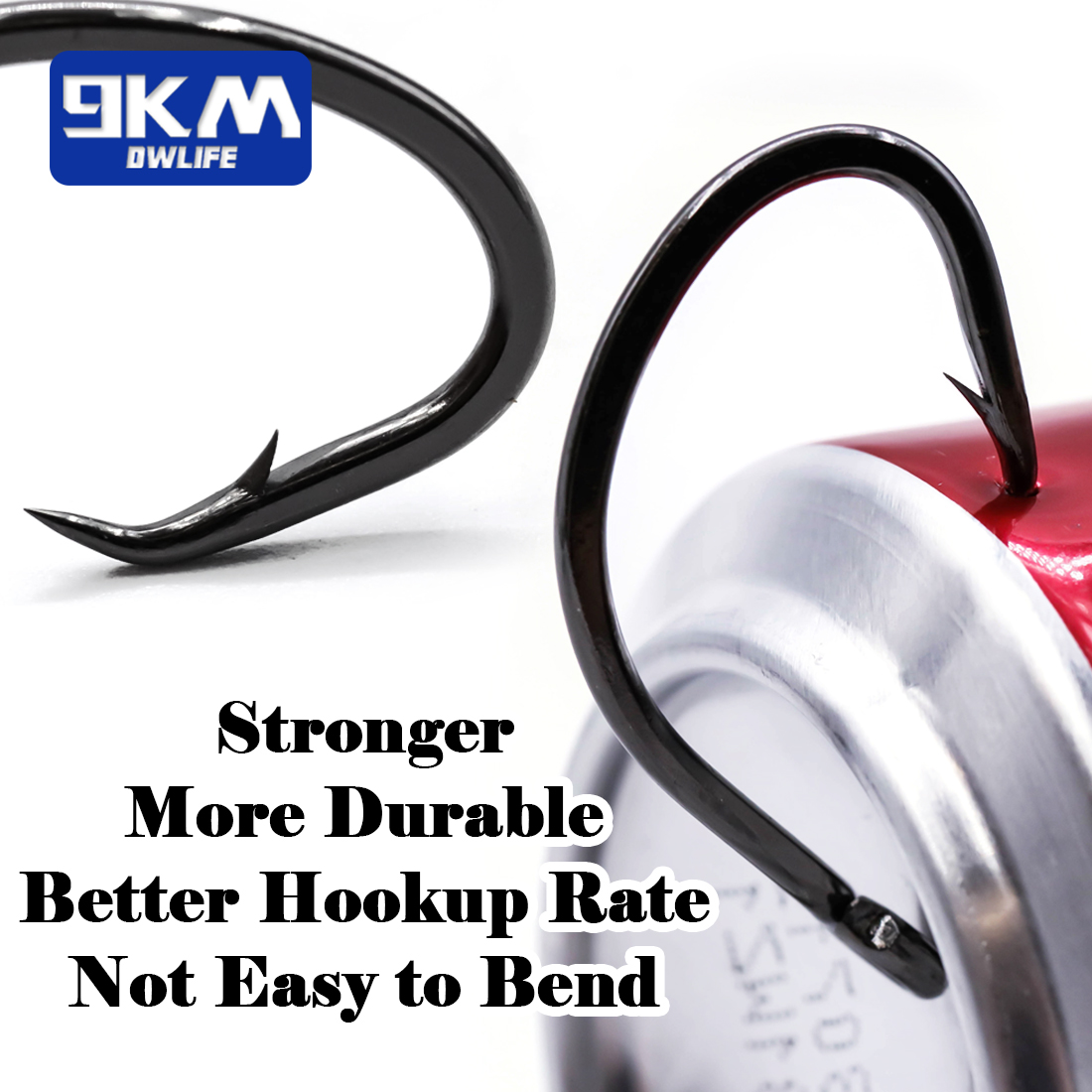 9 キロサークルフック 25 〜 50 個海水釣りフックオフ - Fishing Hook Barbless のレビューと価格