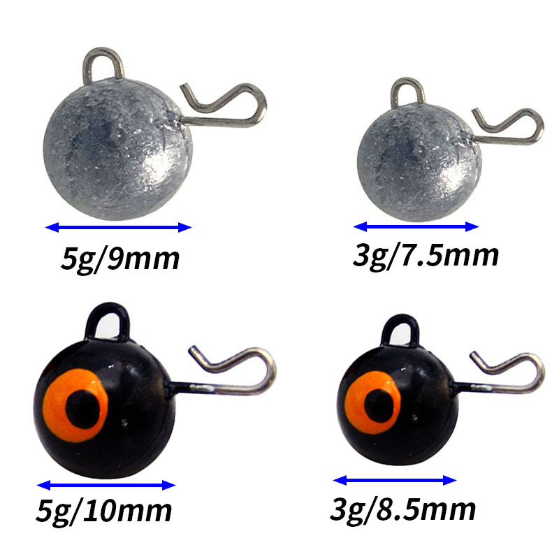 釣り用の丸い頭のシンカー,魚を捕まえるためのウェイト,フック - Fishing Hook Jig のレビューと価格