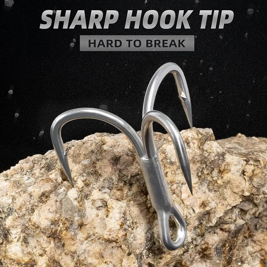 釣りトレブルフック​​高炭素鋼 4X 強力なシャープ有刺鉄線 - Fishing Hook Barbless のレビューと価格