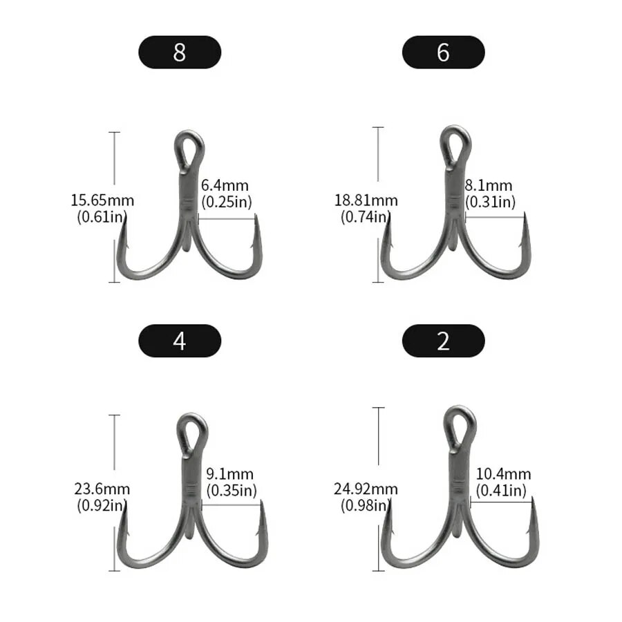 釣りトレブルフック​​高炭素鋼 4X 強力なシャープ有刺鉄線 - Fishing Hook Barbless のレビューと価格