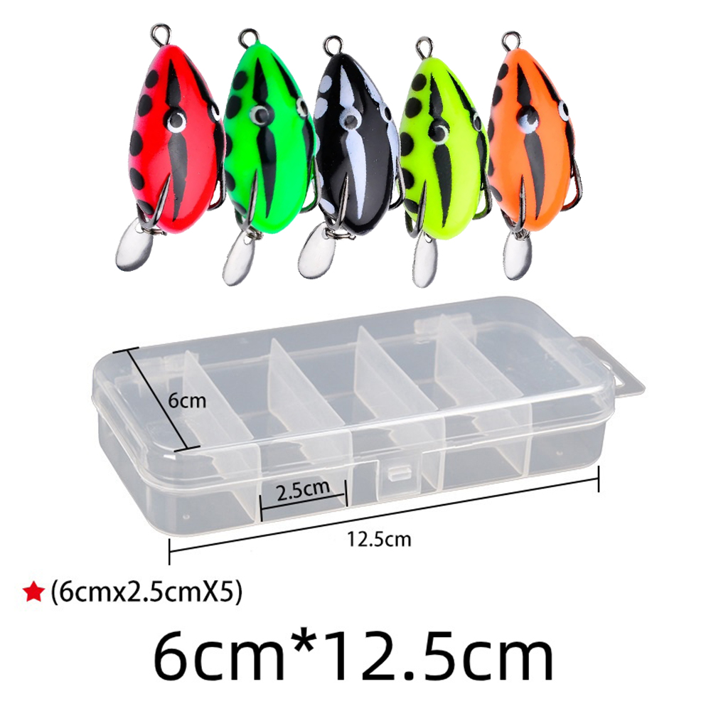 5個/箱 トップウォーターフィッシングルアーセット ミニソフ - Fishing Hook Weedless のレビューと価格