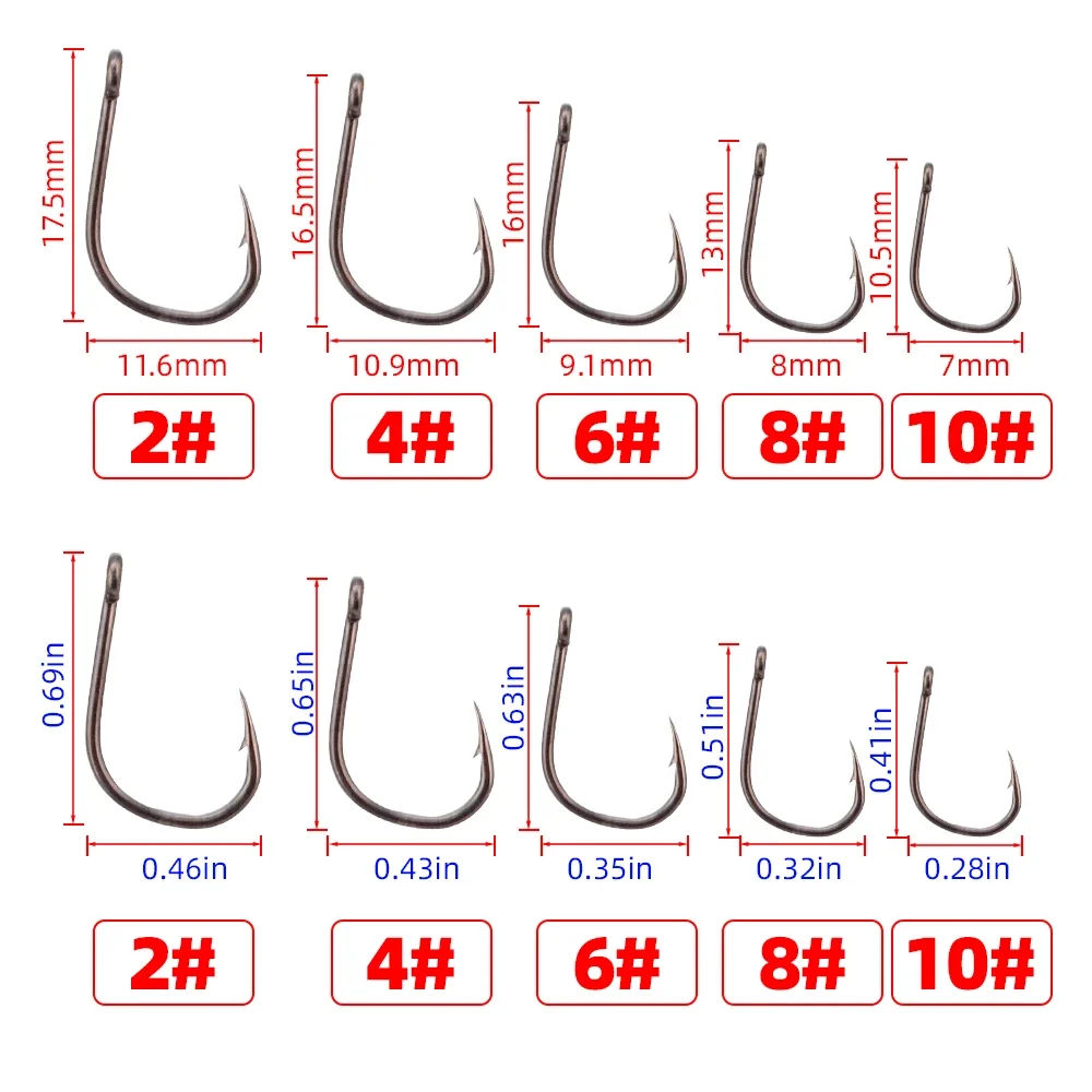 Hirisi 50 個有刺鉄線コーティングされた鯉釣りフック - Fishing Hook Assortment のレビューと価格