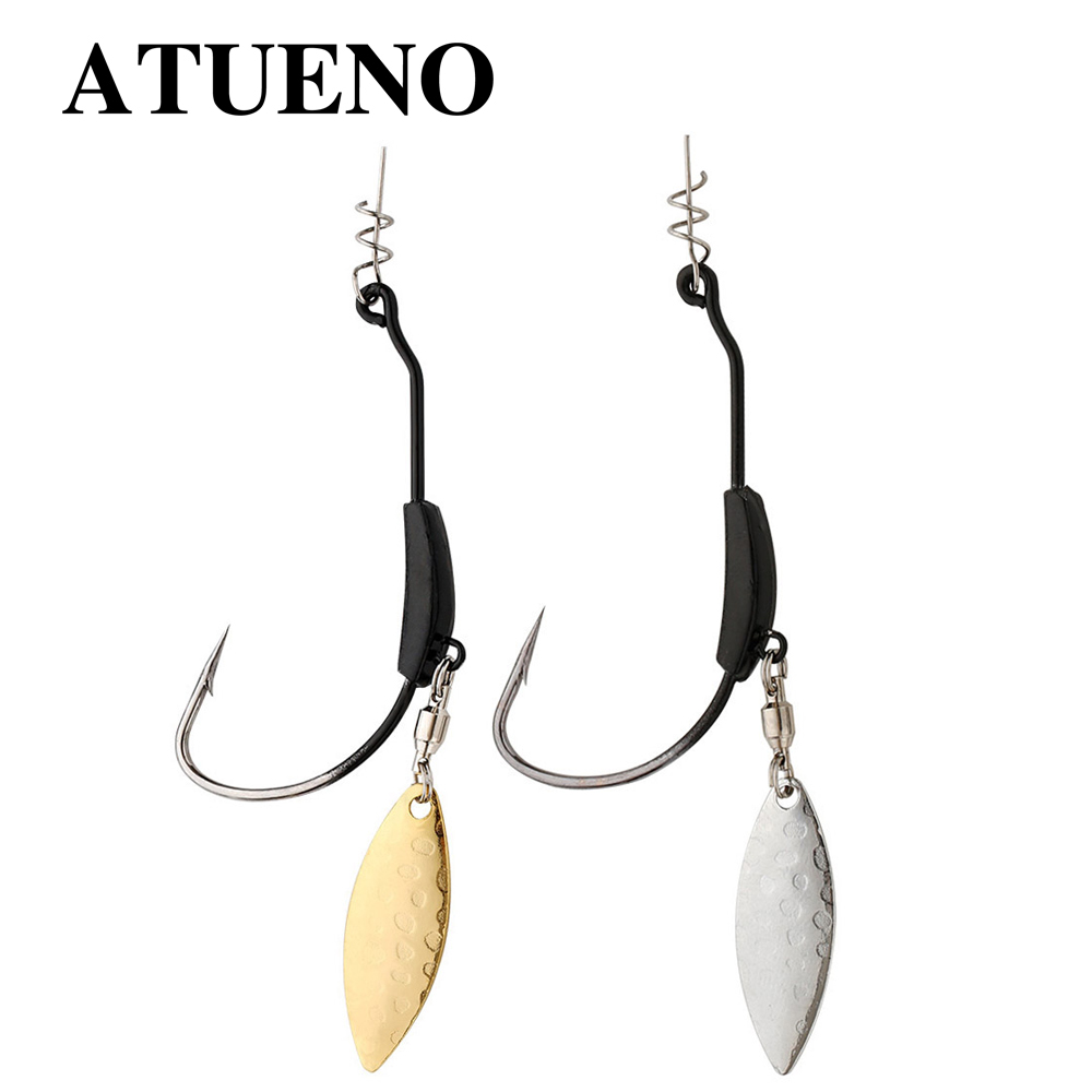 Atueno 4個オフセット釣りフック加重でクランクフックス - Fishing Hook Offset のレビューと価格