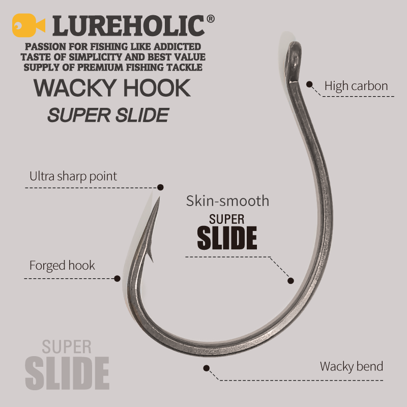 LUREHOLIC PTFE スーパースライドワッキーフック - Fishing Hook Barbless のレビューと価格