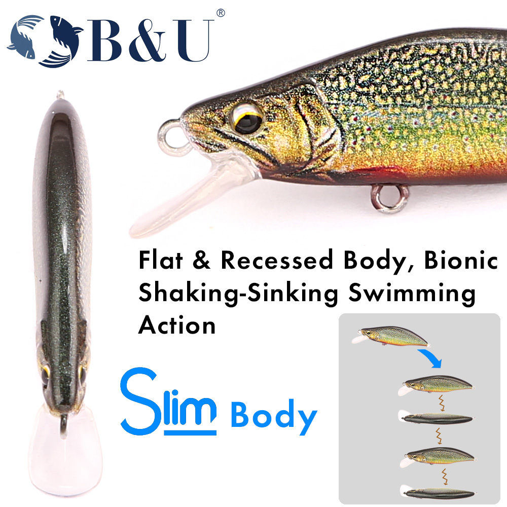 B&U トラウトパターンハードベイトシンキングミノー釣りルア - Fishing Hook Assortment のレビューと価格