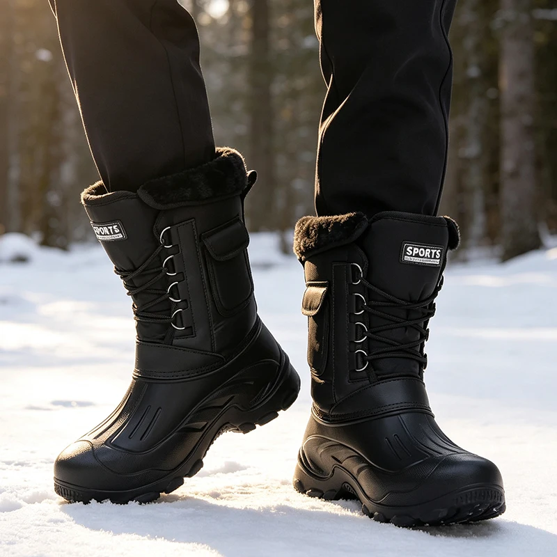 男性冬のスノーブーツ屋外釣り靴雪トレッキングシューズ男性屋外 - Fishing Hook のレビューと価格