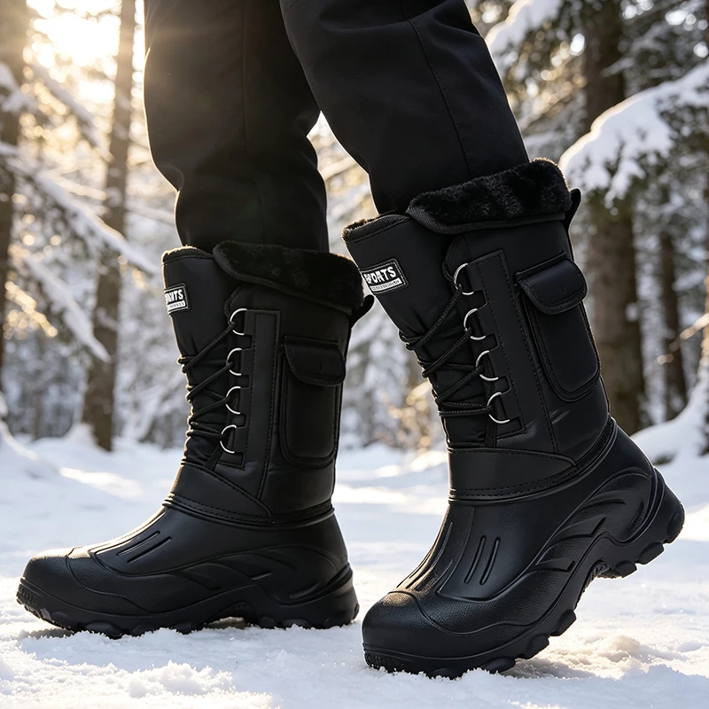 男性冬のスノーブーツ屋外釣り靴雪トレッキングシューズ男性屋外 - Fishing Hook のレビューと価格