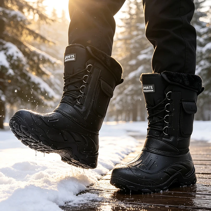 男性冬のスノーブーツ屋外釣り靴雪トレッキングシューズ男性屋外 - Fishing Hook のレビューと価格