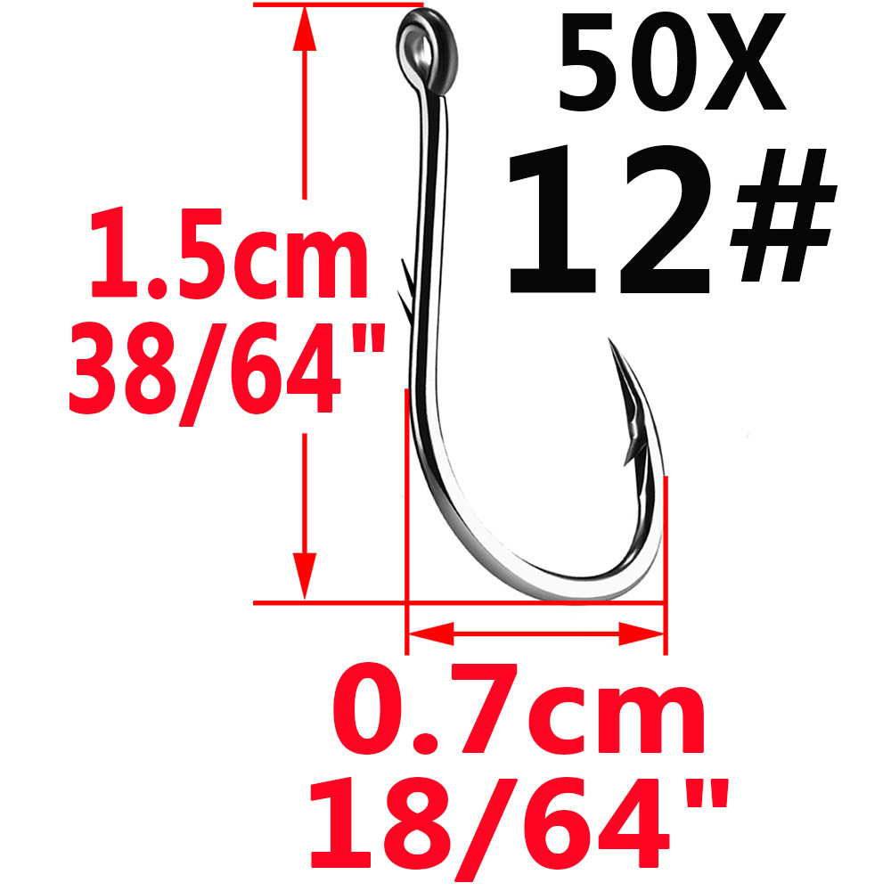 50個iseamaサークル鯉目釣りフックサイズ12 9 6  - Fishing Hook Circle のレビューと価格