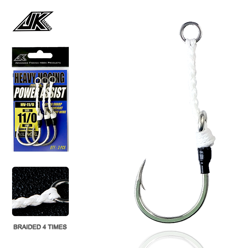JK HVヘビーアシスト海釣り4倍強度ジグフック32ストラン - Fishing Hook Assortment のレビューと価格