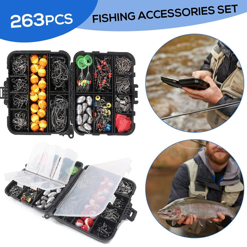 263 個の屋外釣りアクセサリーセット、プライヤージグフック - Fishing Hook Box のレビューと価格