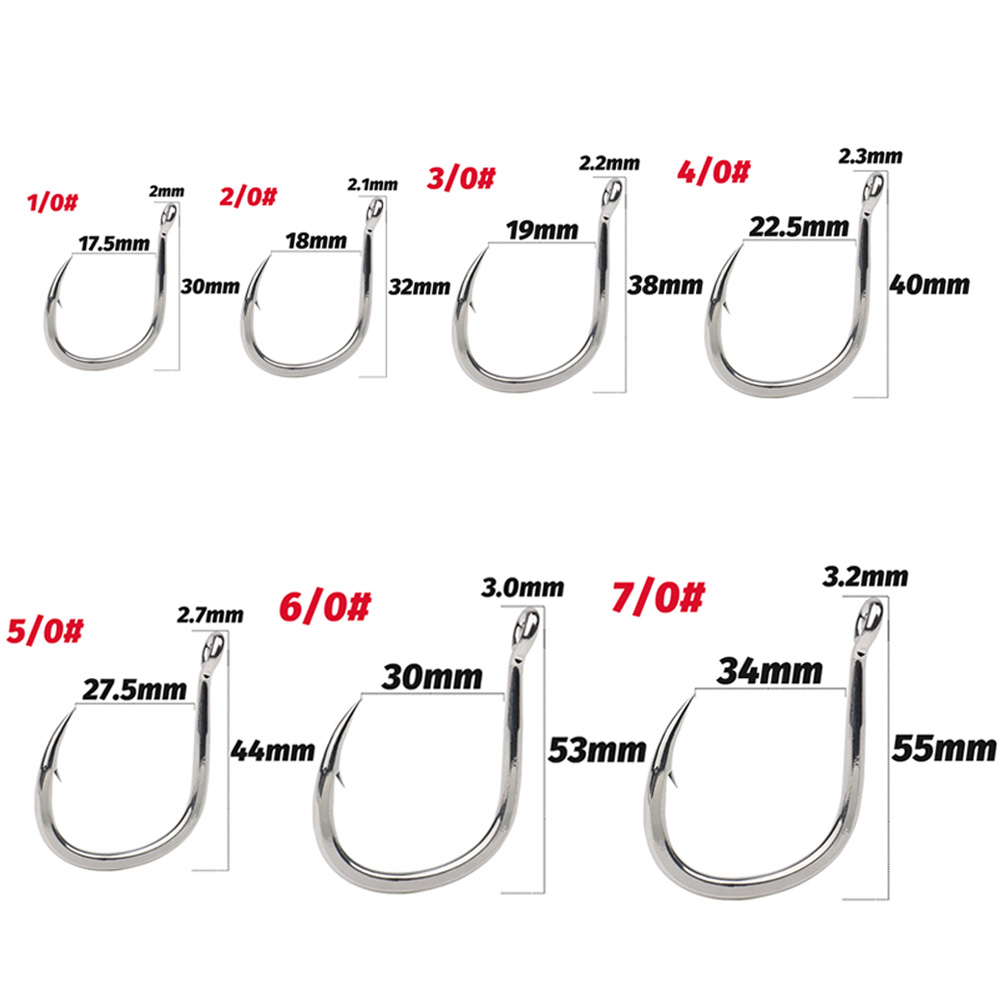 10 個ビッグフィッシュフック 1/0-7/0 スーパー釣り - Fishing Hook Circle のレビューと価格