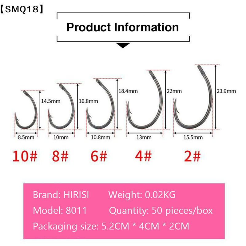 ヒリシ 50個入り 箱入りフック バーブ付きマルチタイプフッ - Fishing Hook Box のレビューと価格