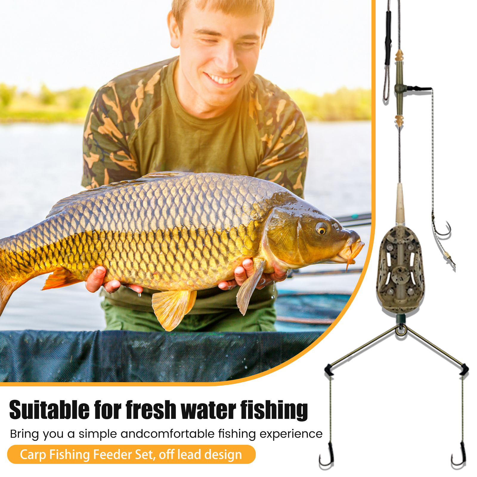鉛芯付き3フック事前結び鯉ヘアリグ |   メソッドフィーダ - Fishing Hook Assortment のレビューと価格
