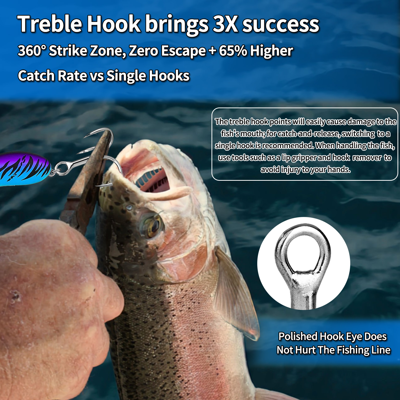 9KM 海水用トレブルフック 3倍強度 25～100個入り  - Fishing Hook Offset のレビューと価格