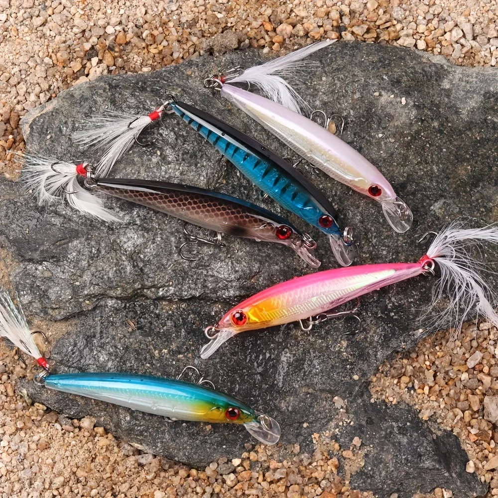3Dレーザーアイミノールアー,フェザー付きハードベイト,最大 - Fishing Hook のレビューと価格