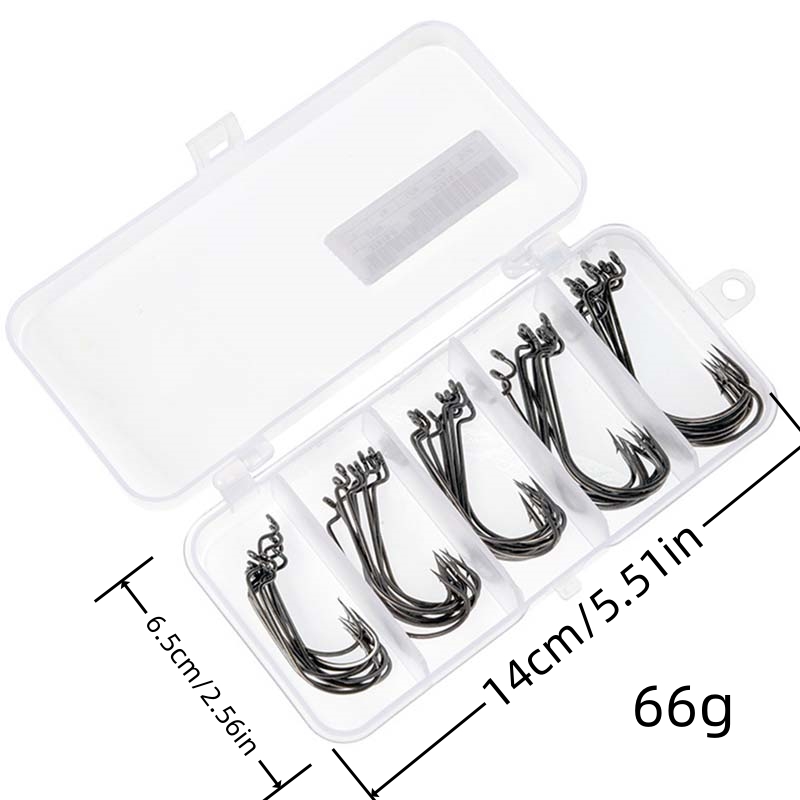 50個入り/箱 高炭素鋼製釣り針 オフセットワイドギャップバ - Fishing Hook Jig のレビューと価格