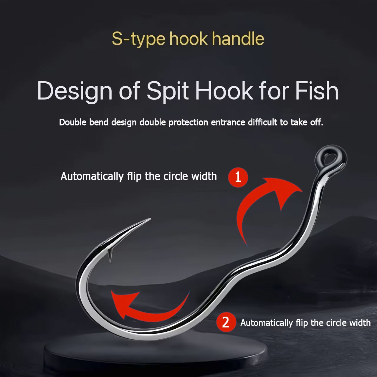 50 個の耐久性のある自動フリップ高炭素鋼釣り針、目付き滑り - Fishing Hook Assortment のレビューと価格