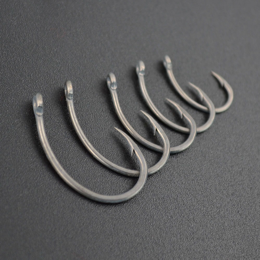HIRISI-高炭素鋼含有量釣り針,50個,ボックス付き,8 - Fishing Hook Barbless のレビューと価格